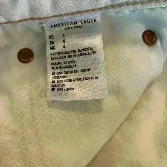 American Eagle, high rise white distressed jean short size 6 western cowgirlcore - Picture 5 of 5